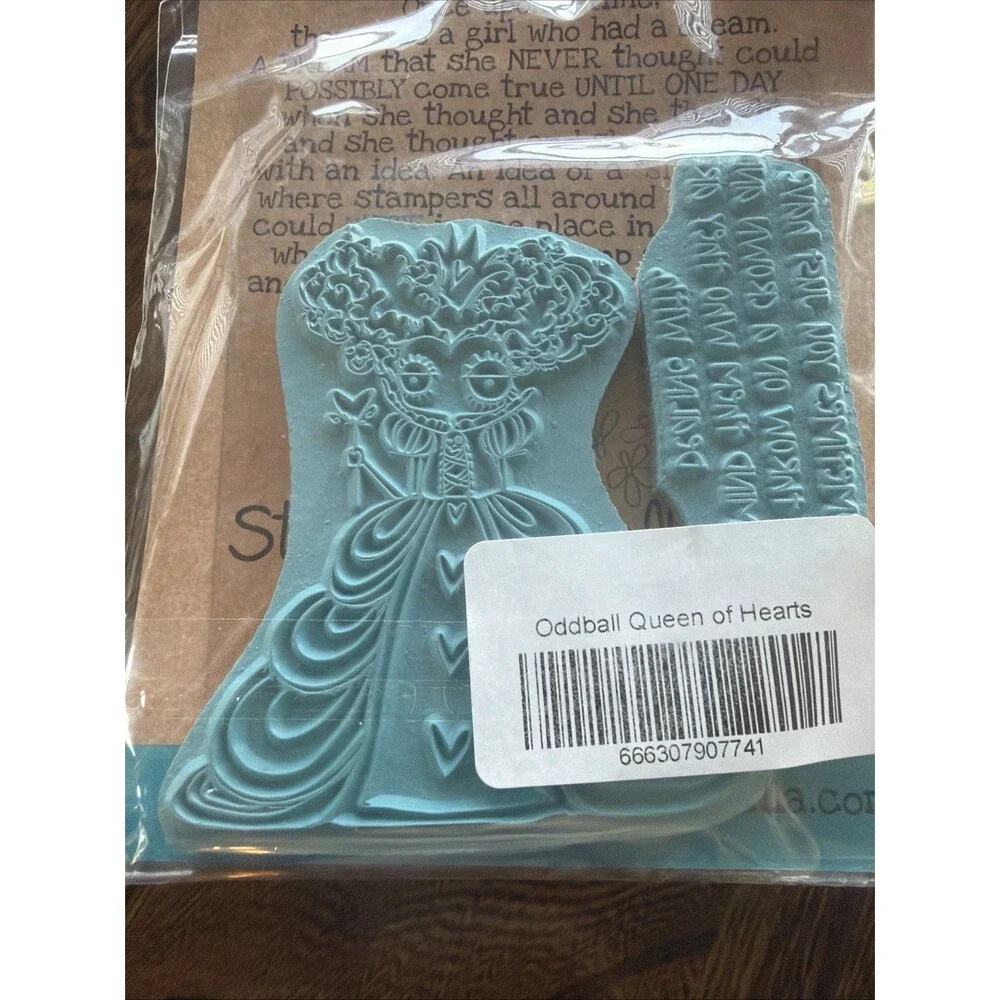 New Stamping Bella Cling Rubber Stamp  ODDBALL QUEEN OF HEARTS SET